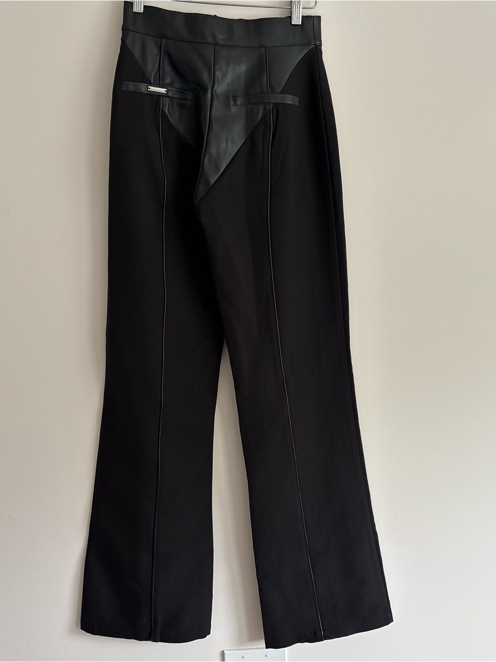 Manieré de Voir women’s panel black leather tailored pants size 4 - Picture 7 of 8